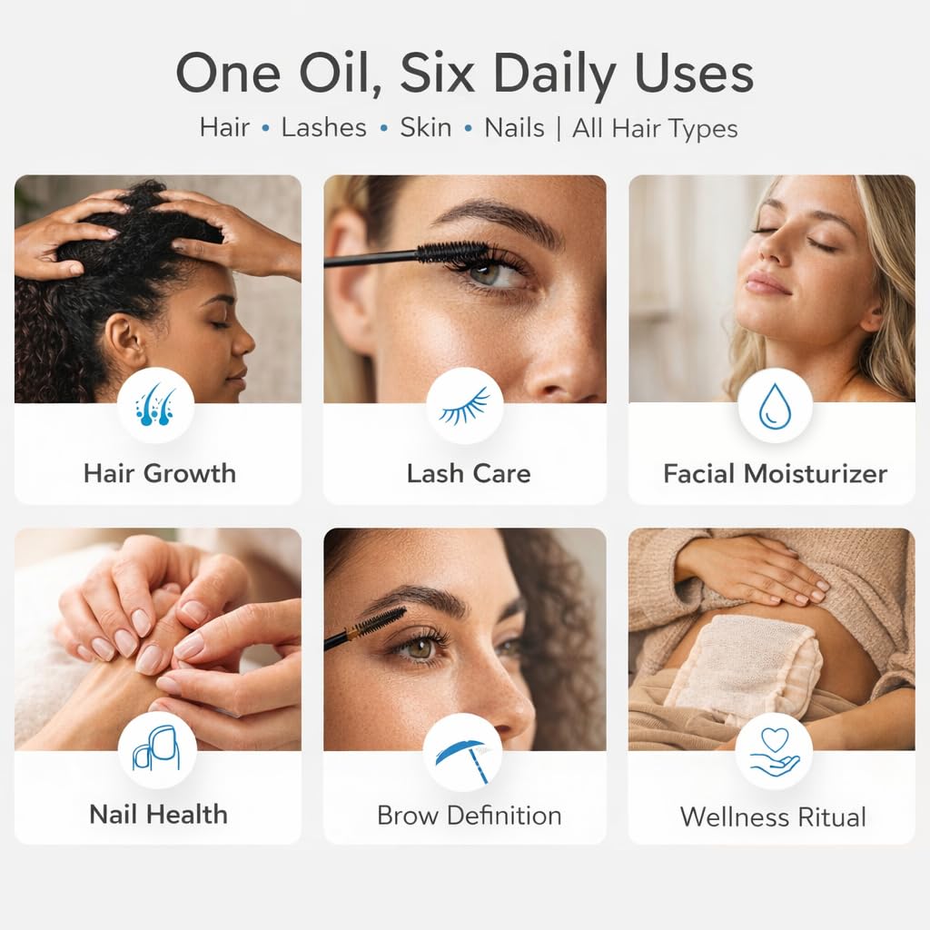 Ella & Eden oil pouring from bottle highlighting pure texture and control