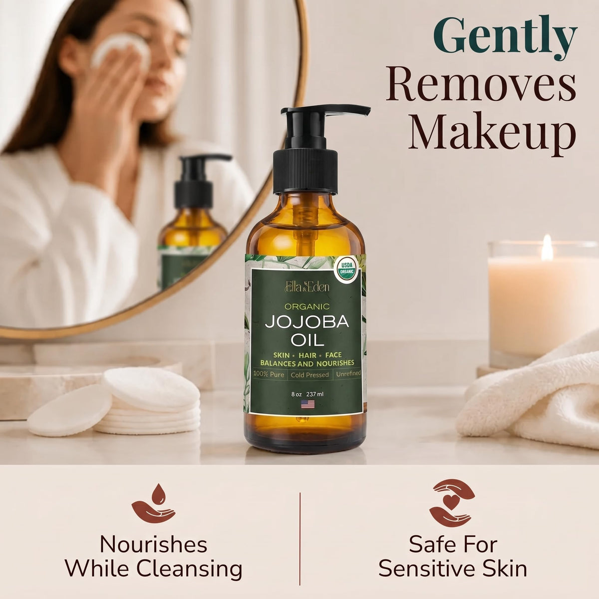Ella & Eden used on cotton pad removing makeup gently and soothing skin benefit