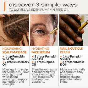 Ella & Eden applying oil to hair ends to reduce frizz and protect strands