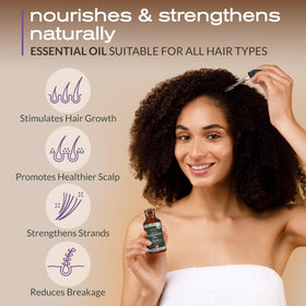 Ella & Eden applied with carrier oil during scalp massage to nourish hair