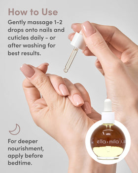 ella+mila before and after nails demonstrating reduced splitting and shine