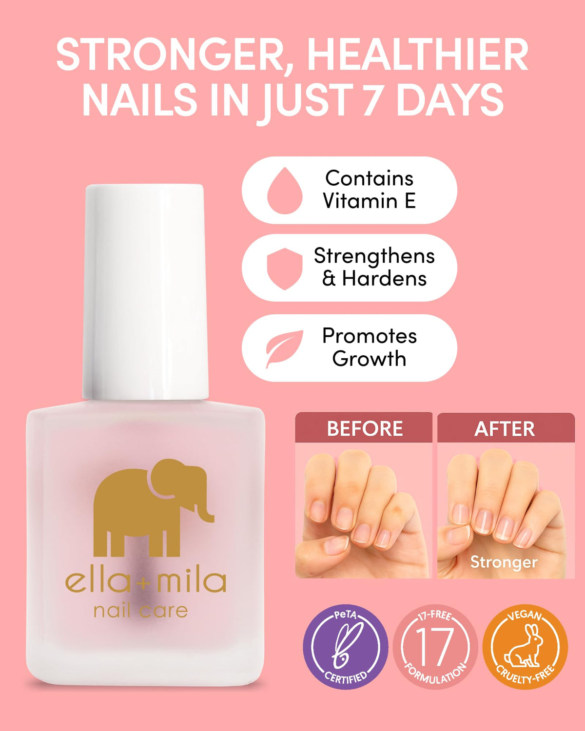 ella+mila brush applying clear coat to nail for quick coverage benefit