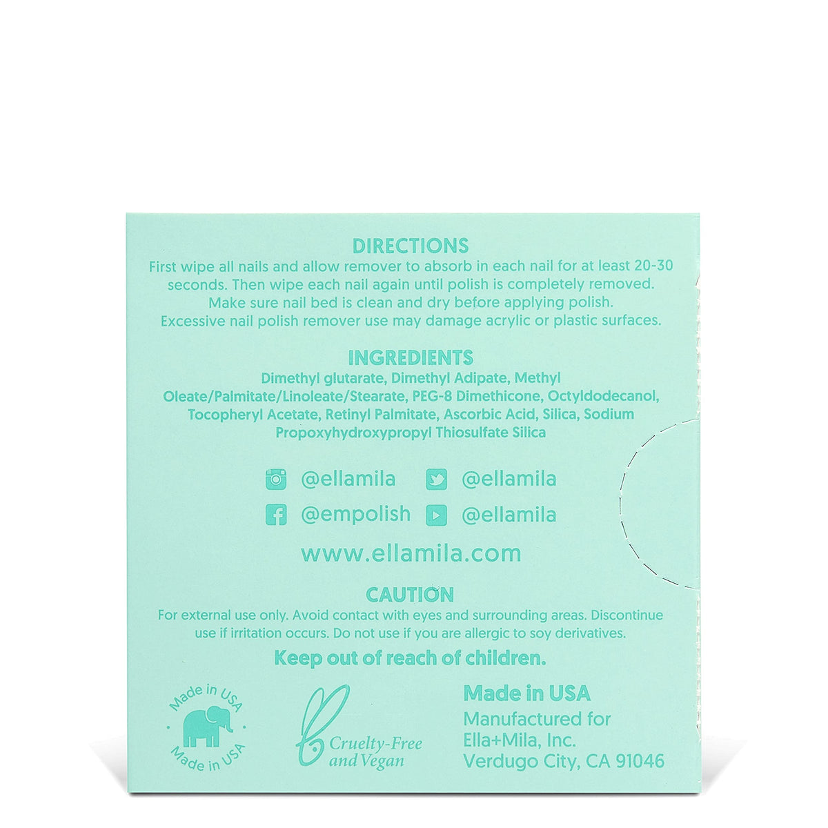 recyclable-style packaging image emphasizing ella+mila commitment to eco responsibility