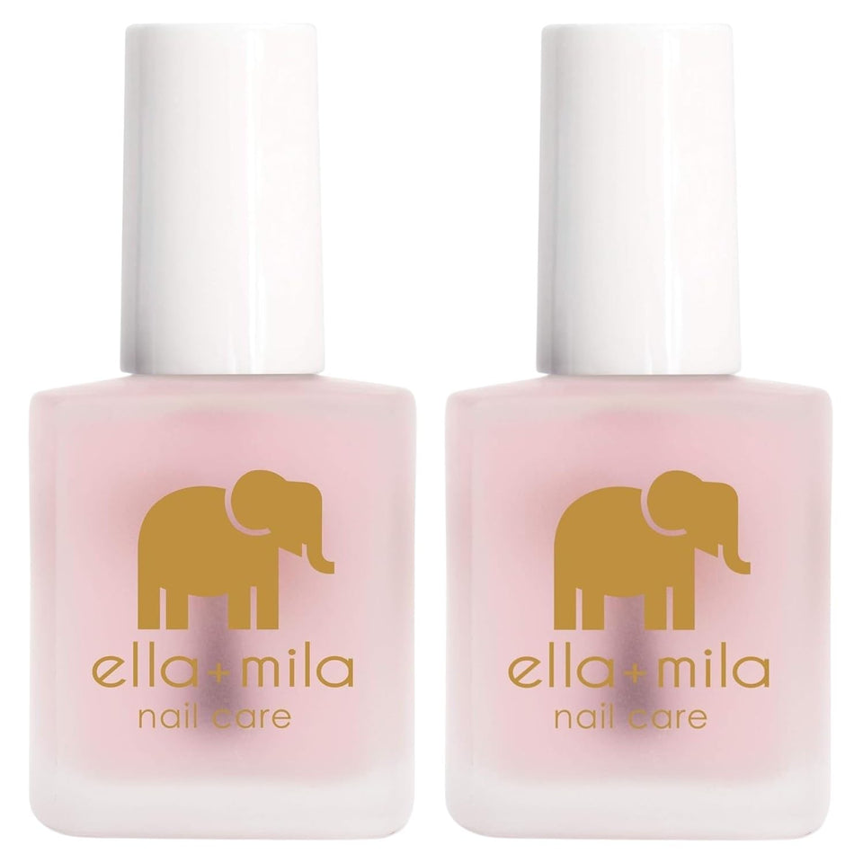 ella+mila front packaging showing clear nail strengthener for immediate firmness