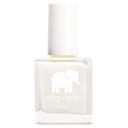 ella+mila Pure Love front bottle showing glossy polish finish and clear labeling