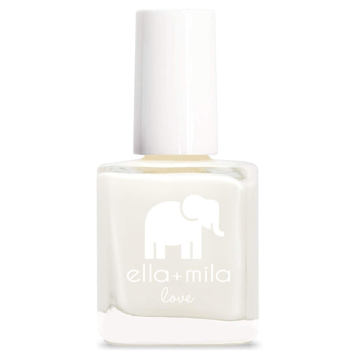 ella+mila Pure Love front bottle showing glossy polish finish and clear labeling