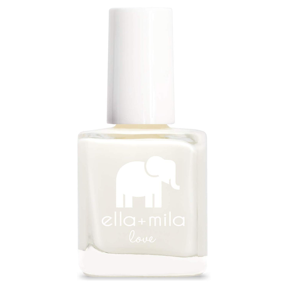 ella+mila Pure Love front bottle showing glossy polish finish and clear labeling
