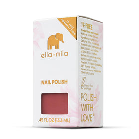 ella+mila label and ingredients close-up highlighting 17-free and vegan benefit