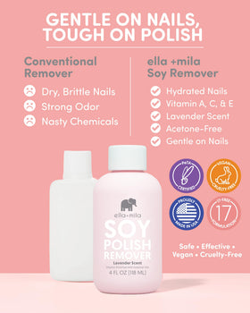 ella+mila label close-up highlighting ingredients and clean packaging benefit