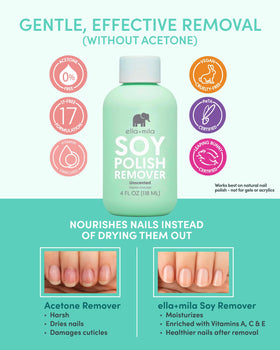 ella+mila label close-up highlighting vitamin A C E benefits for nails