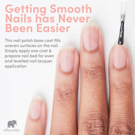 ella+mila ingredient label close-up highlighting vegan 17-free formula for safer nails