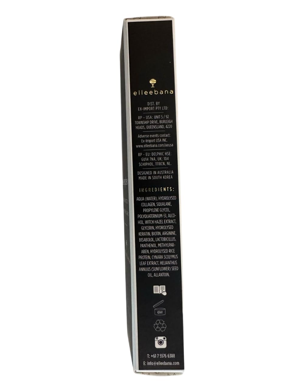 elleebana bottle beside ruler showing size and scale for travel-friendly storage benefit portability