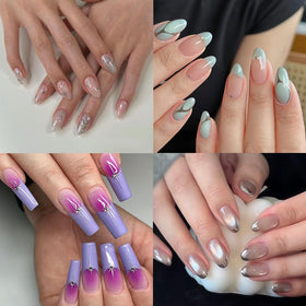 ELLEWIN applied almond-shaped tip on hand model, demonstrates instant salon look