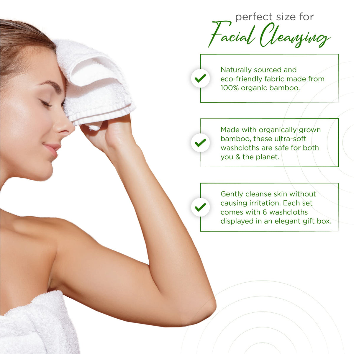 Ellie Cove cloth removing makeup from face showing effective cleansing without irritation