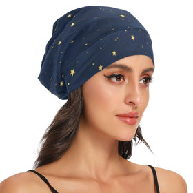 ElliTarr bonnet beside hand showing roomy volume for long hair