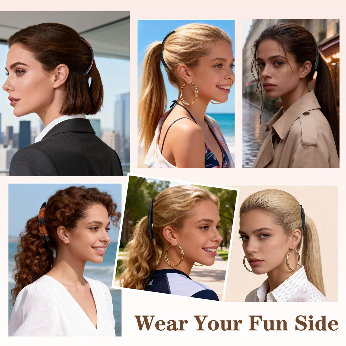 ELLOPH clip securing a neat bun illustrating stable all-day styling