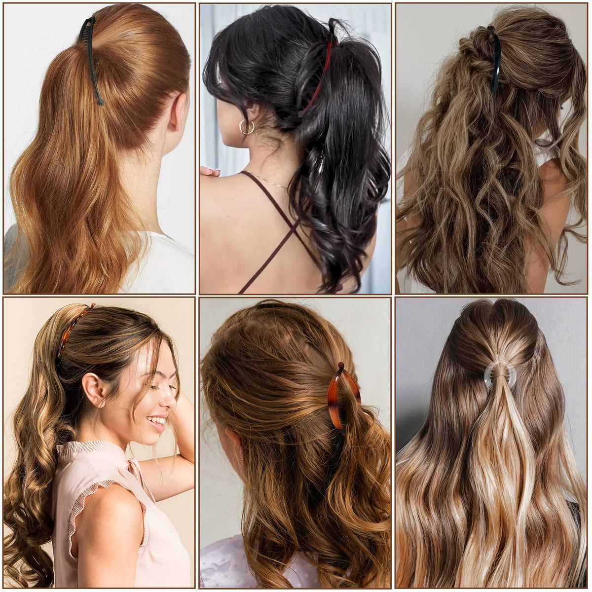 ELLOPH clip holding a lifted ponytail demonstrating instant volume benefit
