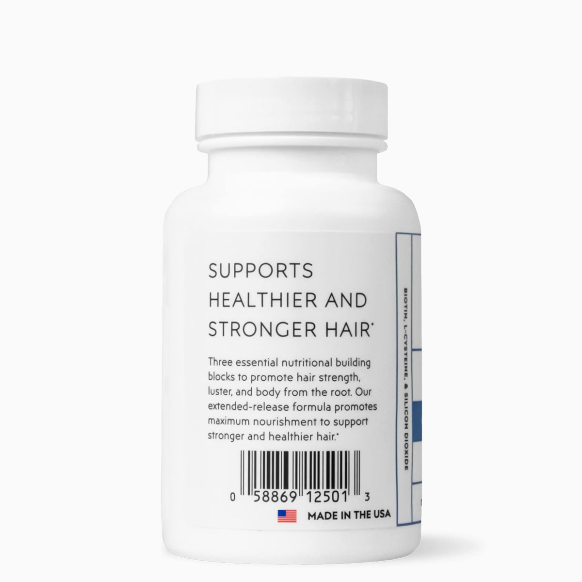 Elon Matrix 5000 ingredients display with biotin and L-cysteine benefit
