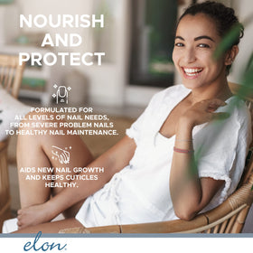 Applying Elon to cuticle demonstrating moisturization and protection benefit