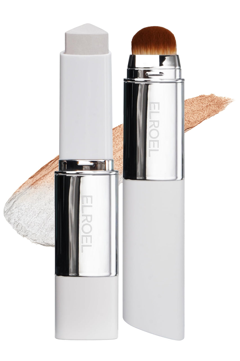 ELROEL front view of dual-ended stick shows compact portable design and quick coverage