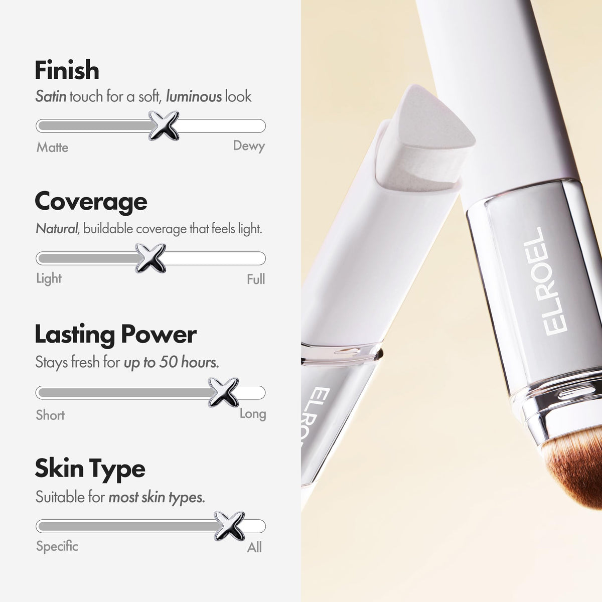 ELROEL stick held in hand during touch-up for quick portable application benefit