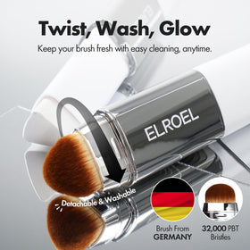 ELROEL cream blended on hand showing dewy coverage and buildable opacity