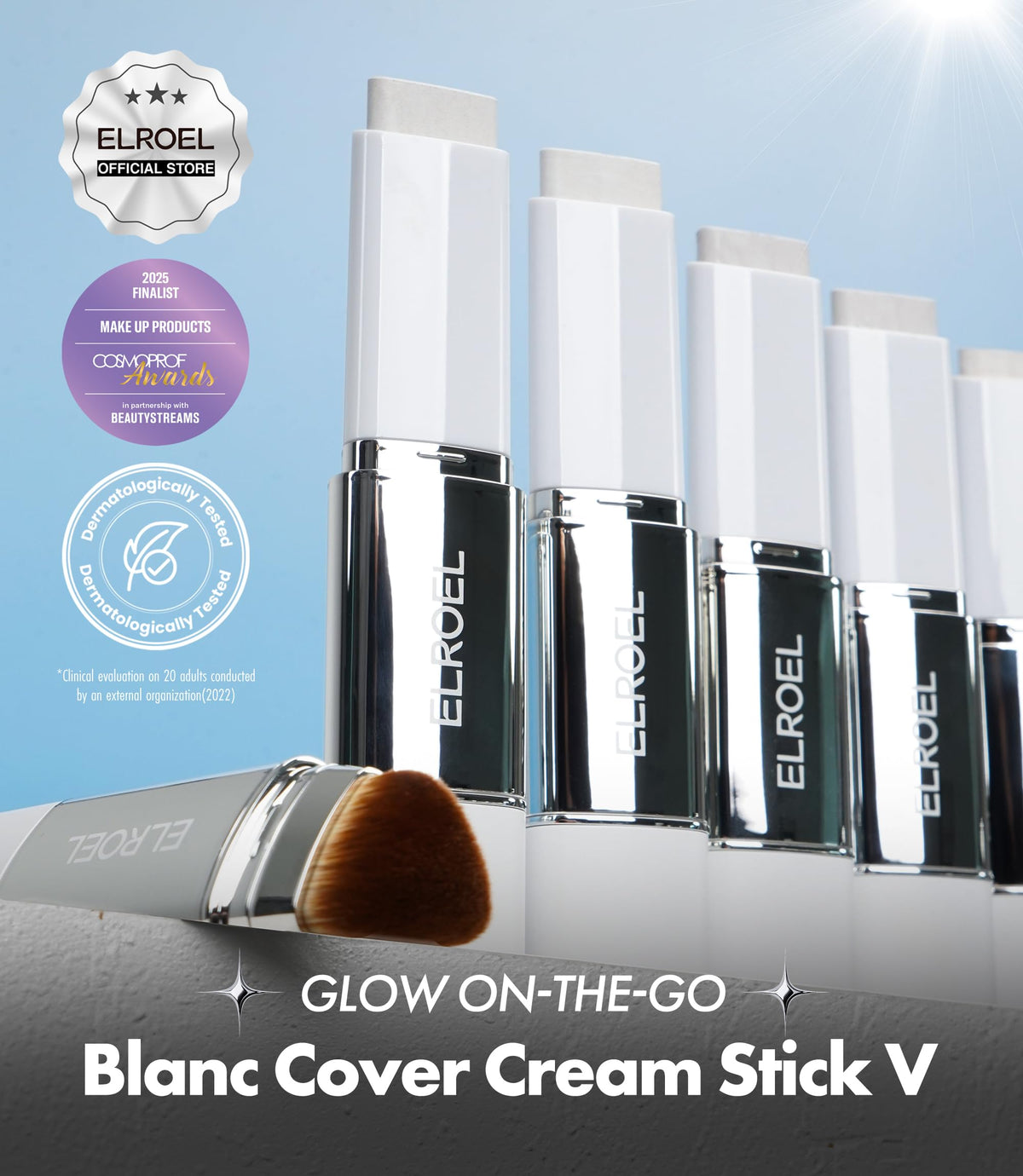 ELROEL dual-ended stick with detachable brush for easy application