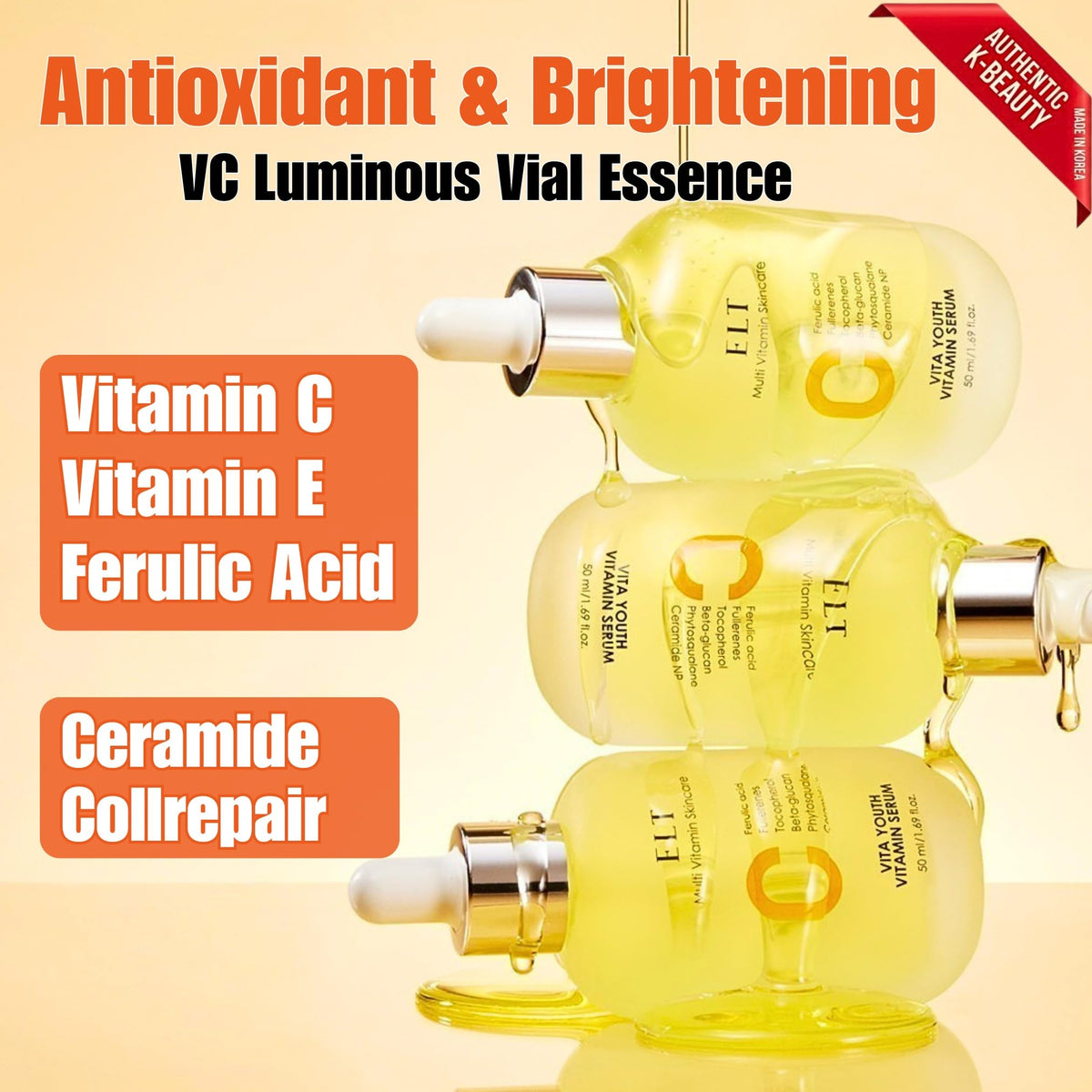 ELT serum texture close-up highlighting lightweight absorption benefit