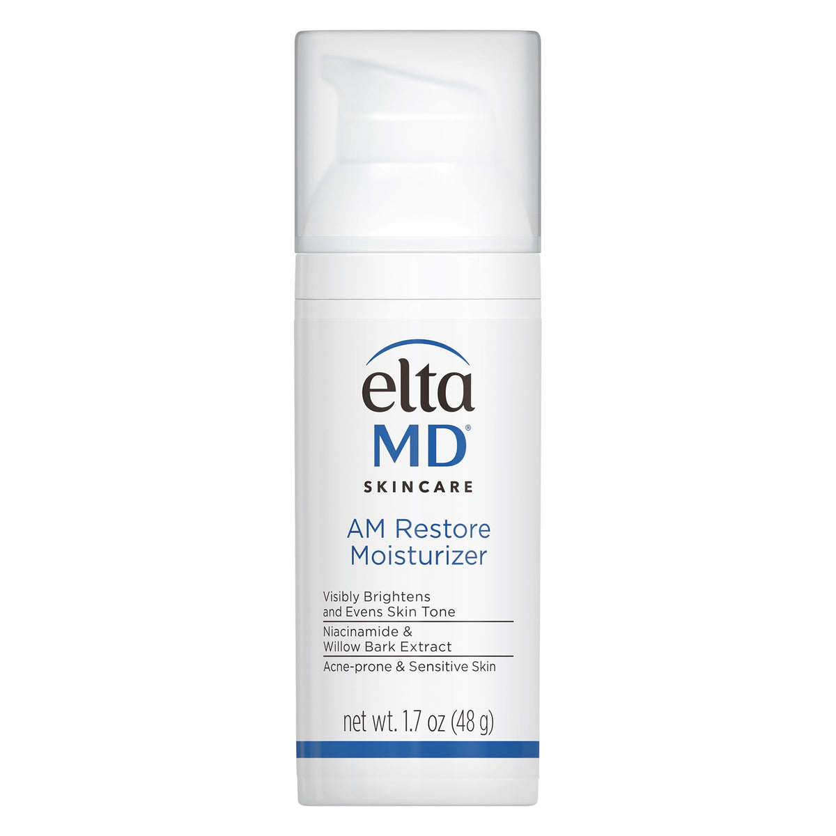EltaMD front pump bottle showing clean packaging and convenient pump benefit