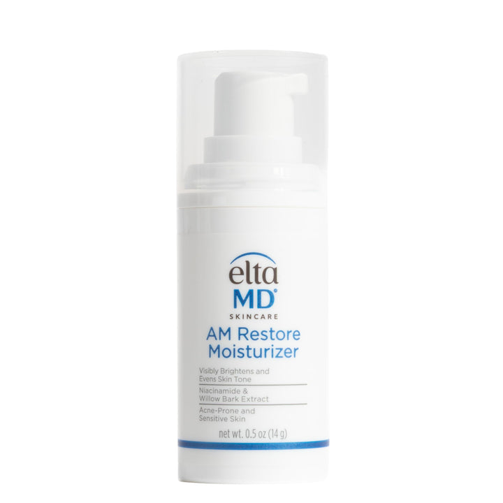 EltaMD pump bottle front view showing compact travel-friendly packaging and convenience