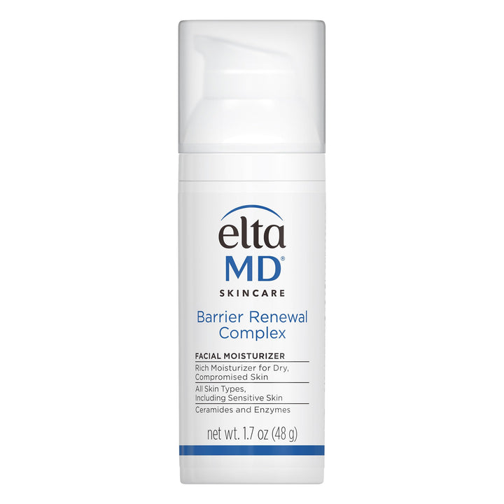 EltaMD front pump bottle showing product branding and neat packaging for easy use