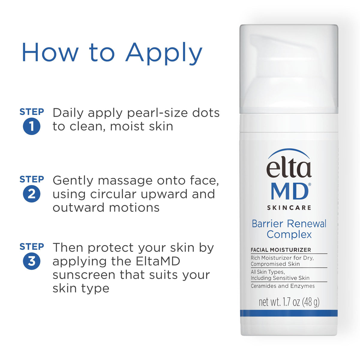 EltaMD 1.7 oz pump beside everyday items illustrating compact travel-friendly size