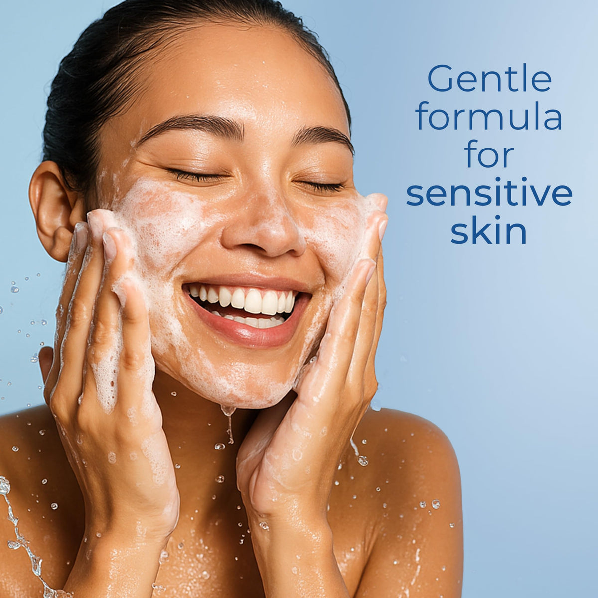 EltaMD foam texture closeup revealing airy lather for gentle makeup and sunscreen removal