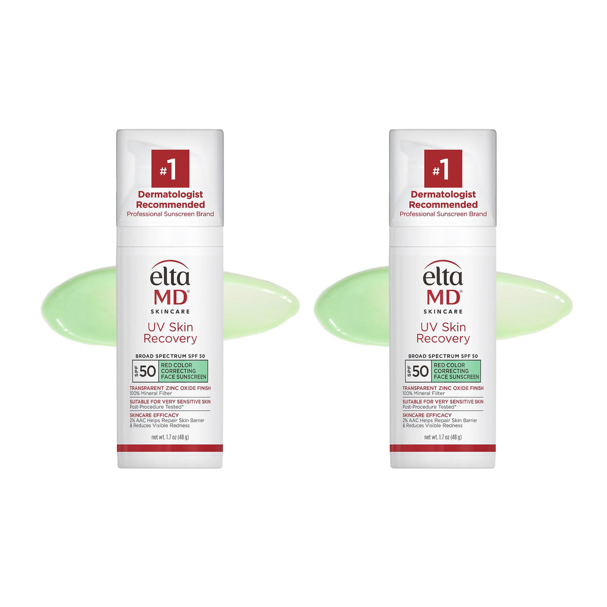 EltaMD front packaging 2-pack showing product and SPF 50 protection benefits