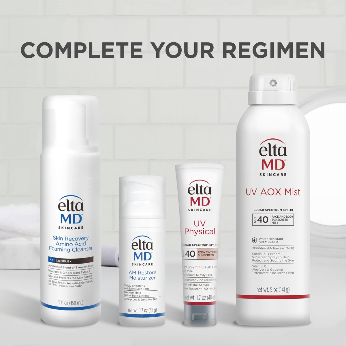 EltaMD product label close-up highlights mineral actives benefit