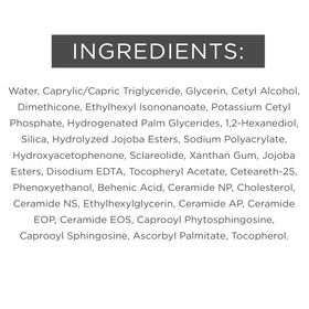 Close-up of EltaMD ingredient label showing ceramides and sclareolide for brighter tone