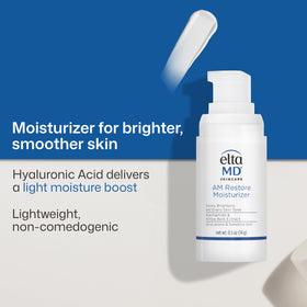 EltaMD product label close-up showing niacinamide and hyaluronic acid ingredients