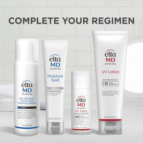 EltaMD Moisture Seal label close-up showing ingredient transparency and benefits
