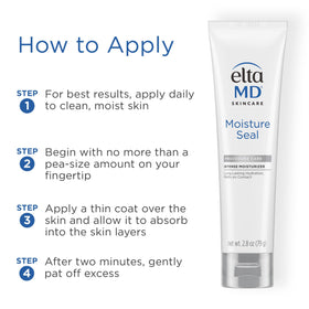 EltaMD Moisture Seal tube beside gauze showing suitability for post-procedure care
