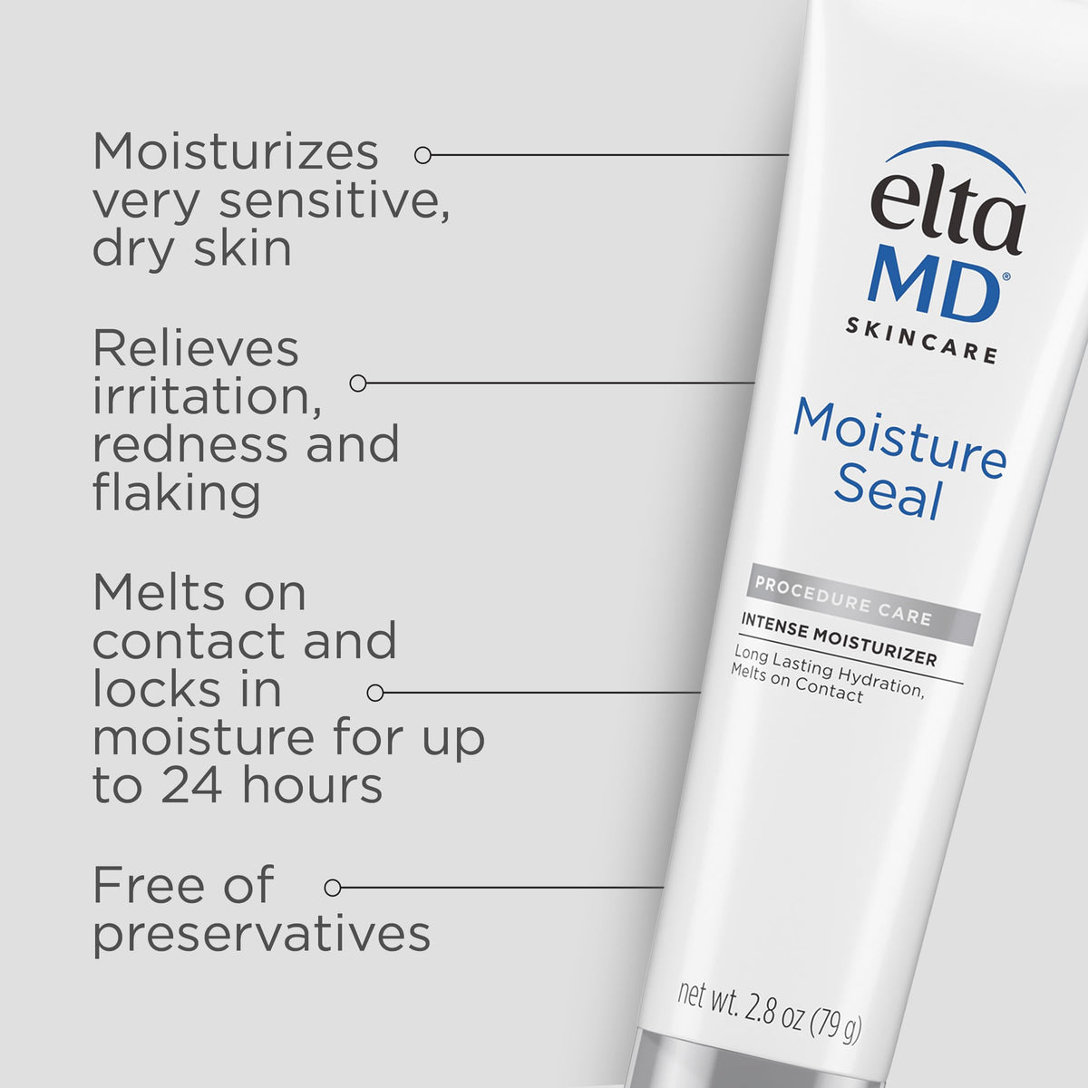 EltaMD Moisture Seal cream texture close-up demonstrating rich melt-on-contact hydration