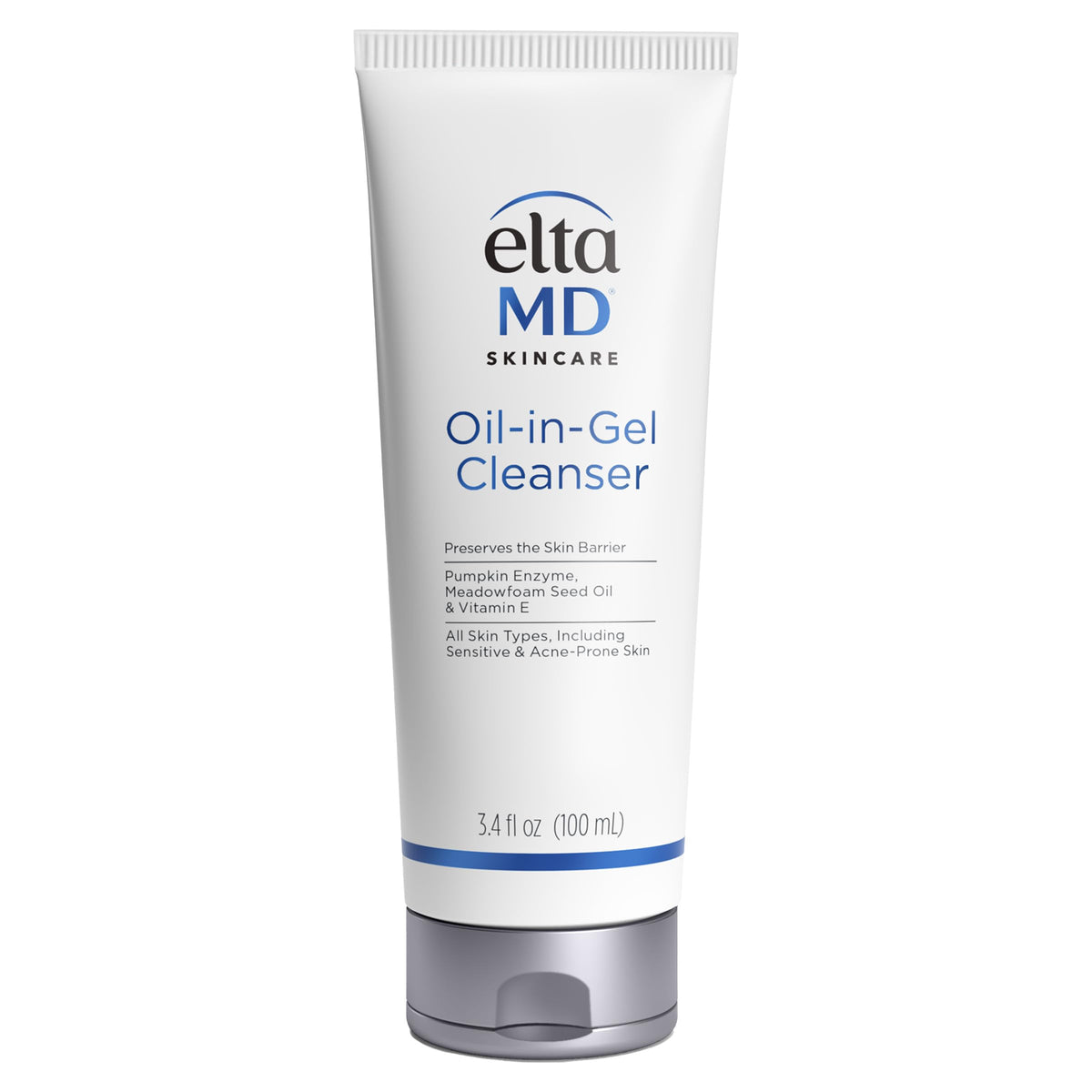 EltaMD front tube view showcasing cleanser packaging and clear branding for easy identification