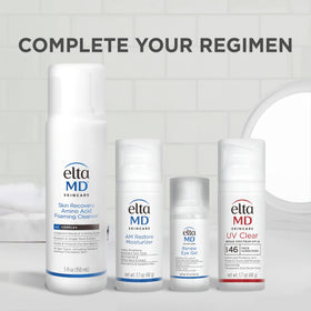 EltaMD Renew Eye Gel label detail focusing on ingredient claims and allergy-conscious design