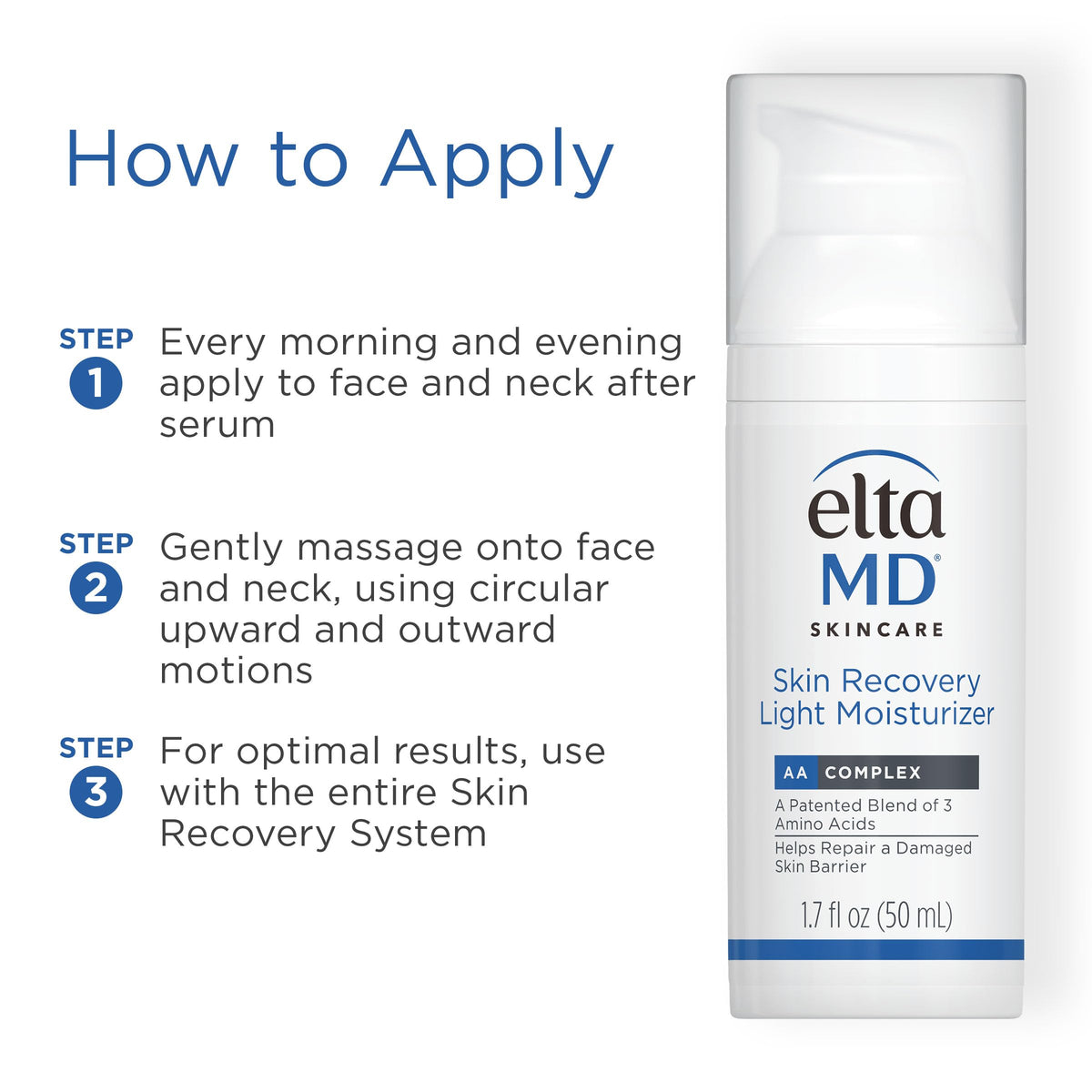 EltaMD evening routine image showing soothing hydration after treatments