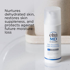 EltaMD morning routine scene demonstrating daytime hydration under sunscreen