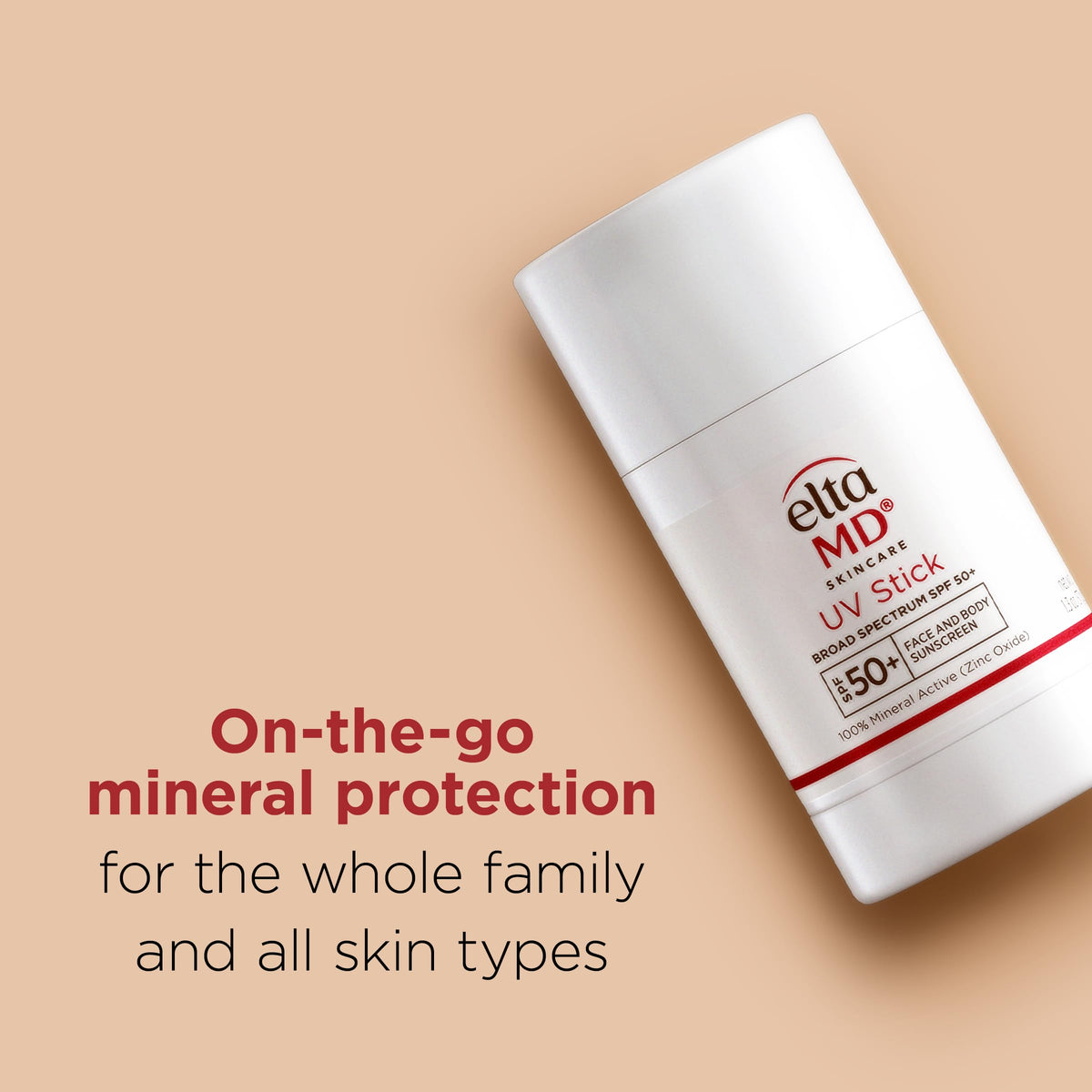EltaMD stick open with visible zinc oxide tip for easy application