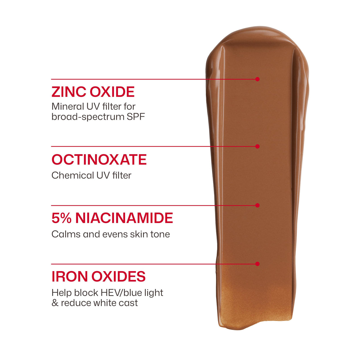 EltaMD tinted swatch on darker skin showing minimal white cast advantage