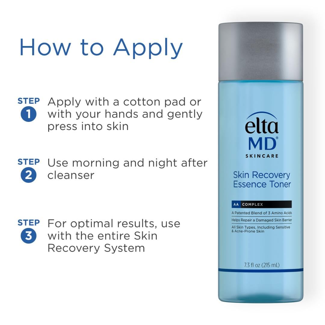 EltaMD toner bottle on clean counter illustrating daily routine fit