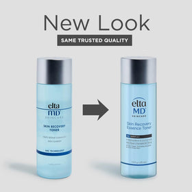 EltaMD toner pouring to show lightweight texture and fast absorption