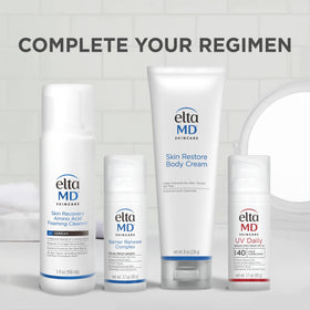 EltaMD tube on bathroom counter in lifestyle setting for daily routine