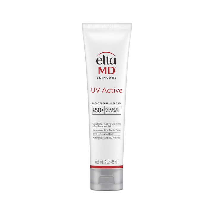 EltaMD front tube showing product branding and SPF benefit